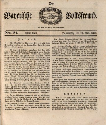 Der bayerische Volksfreund Donnerstag 23. November 1837