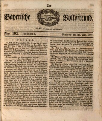 Der bayerische Volksfreund Mittwoch 27. Dezember 1837