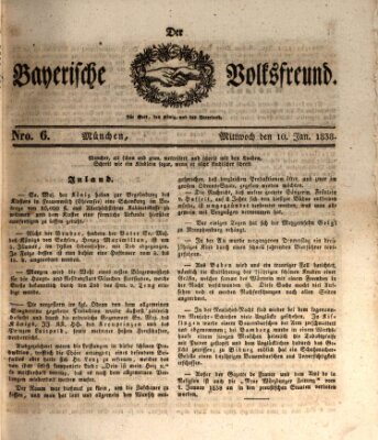 Der bayerische Volksfreund Mittwoch 10. Januar 1838