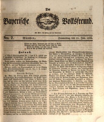 Der bayerische Volksfreund Donnerstag 11. Januar 1838