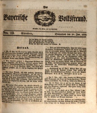 Der bayerische Volksfreund Samstag 20. Januar 1838