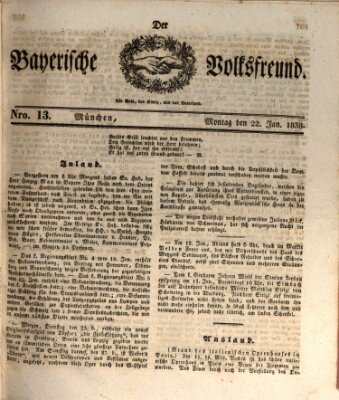 Der bayerische Volksfreund Montag 22. Januar 1838