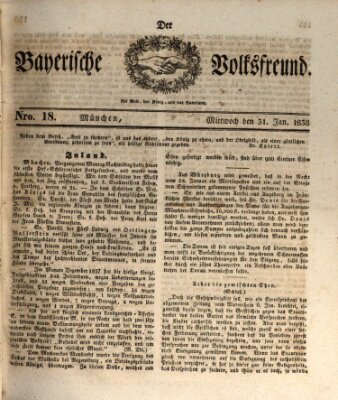 Der bayerische Volksfreund Mittwoch 31. Januar 1838