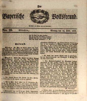 Der bayerische Volksfreund Montag 12. Februar 1838