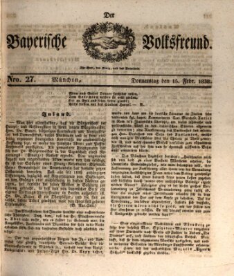 Der bayerische Volksfreund Donnerstag 15. Februar 1838