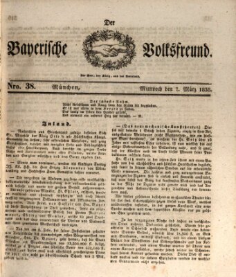 Der bayerische Volksfreund Mittwoch 7. März 1838