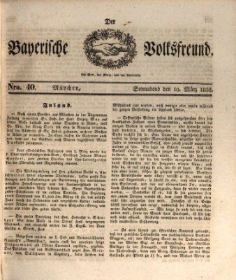 Der bayerische Volksfreund Samstag 10. März 1838