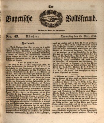 Der bayerische Volksfreund Donnerstag 15. März 1838