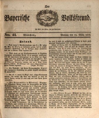 Der bayerische Volksfreund Montag 19. März 1838