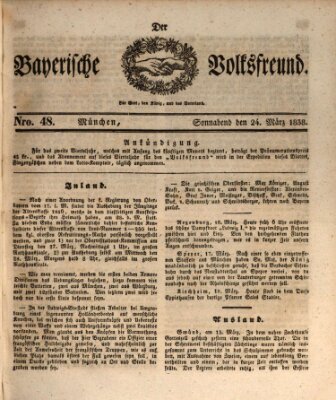 Der bayerische Volksfreund Samstag 24. März 1838