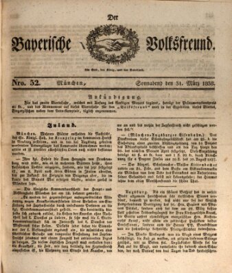 Der bayerische Volksfreund Samstag 31. März 1838