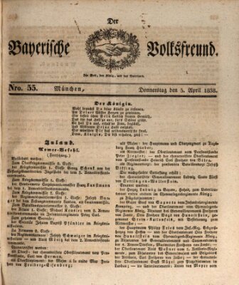 Der bayerische Volksfreund Donnerstag 5. April 1838