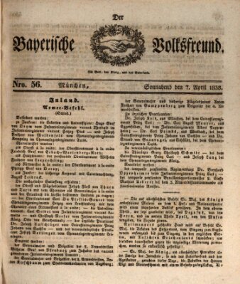Der bayerische Volksfreund Samstag 7. April 1838