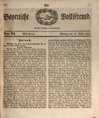 Der bayerische Volksfreund Montag 23. April 1838