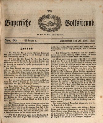 Der bayerische Volksfreund Donnerstag 26. April 1838