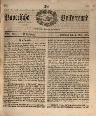 Der bayerische Volksfreund Mittwoch 2. Mai 1838