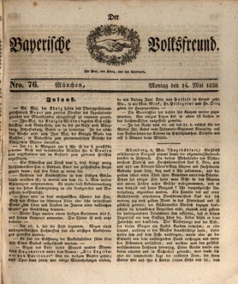 Der bayerische Volksfreund Montag 14. Mai 1838