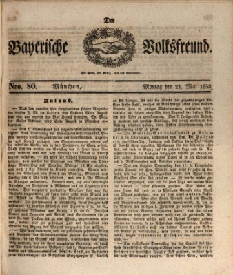 Der bayerische Volksfreund Montag 21. Mai 1838