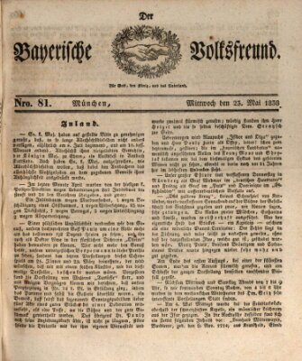 Der bayerische Volksfreund Mittwoch 23. Mai 1838