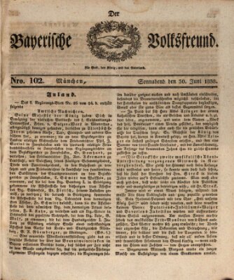 Der bayerische Volksfreund Samstag 30. Juni 1838