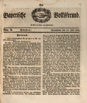 Der bayerische Volksfreund Samstag 14. Juli 1838