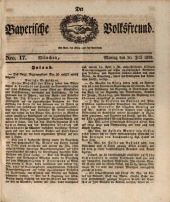 Der bayerische Volksfreund Montag 30. Juli 1838