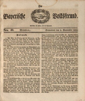 Der bayerische Volksfreund Samstag 8. September 1838