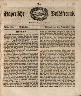 Der bayerische Volksfreund Mittwoch 19. September 1838