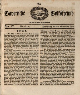 Der bayerische Volksfreund Donnerstag 20. September 1838