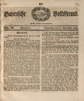 Der bayerische Volksfreund Donnerstag 27. September 1838