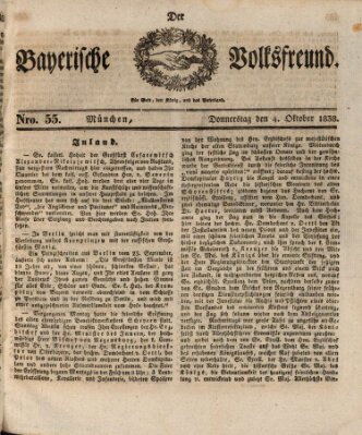 Der bayerische Volksfreund Donnerstag 4. Oktober 1838