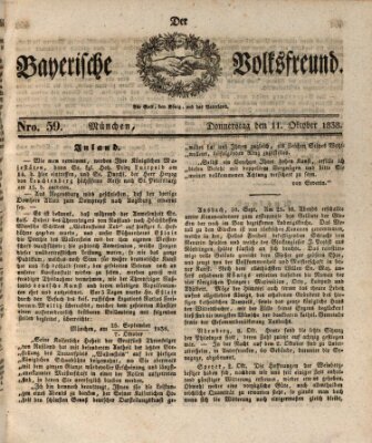 Der bayerische Volksfreund Donnerstag 11. Oktober 1838