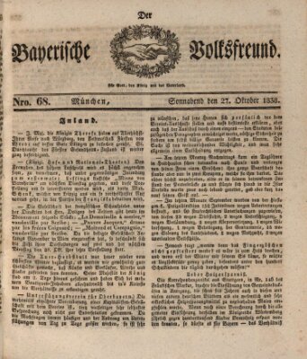 Der bayerische Volksfreund Samstag 27. Oktober 1838