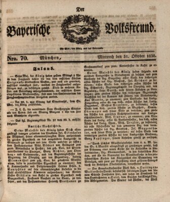 Der bayerische Volksfreund Mittwoch 31. Oktober 1838