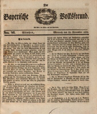 Der bayerische Volksfreund Mittwoch 28. November 1838