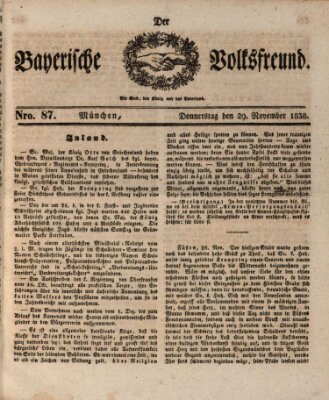 Der bayerische Volksfreund Donnerstag 29. November 1838