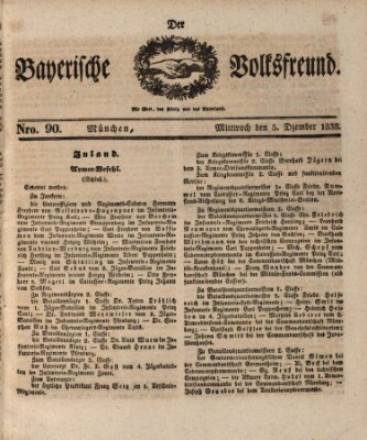 Der bayerische Volksfreund Mittwoch 5. Dezember 1838