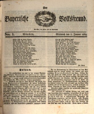 Der bayerische Volksfreund Mittwoch 2. Januar 1839