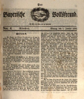 Der bayerische Volksfreund Montag 7. Januar 1839