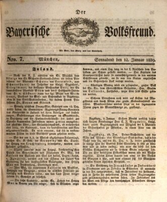 Der bayerische Volksfreund Samstag 12. Januar 1839