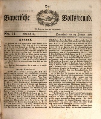 Der bayerische Volksfreund Samstag 19. Januar 1839