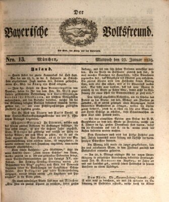 Der bayerische Volksfreund Mittwoch 23. Januar 1839