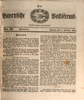 Der bayerische Volksfreund Montag 4. Februar 1839