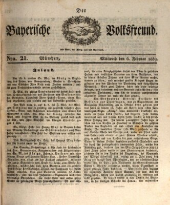 Der bayerische Volksfreund Mittwoch 6. Februar 1839