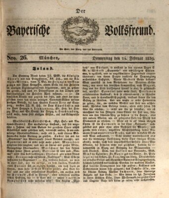 Der bayerische Volksfreund Donnerstag 14. Februar 1839