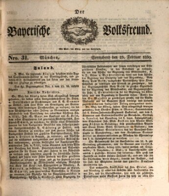 Der bayerische Volksfreund Samstag 23. Februar 1839