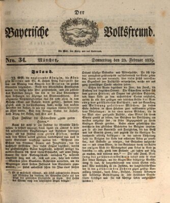 Der bayerische Volksfreund Donnerstag 28. Februar 1839