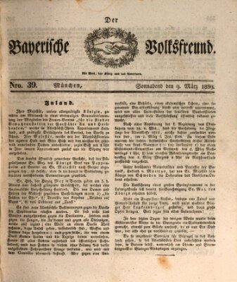 Der bayerische Volksfreund Samstag 9. März 1839