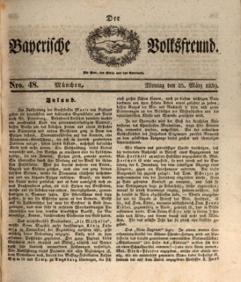 Der bayerische Volksfreund Montag 25. März 1839