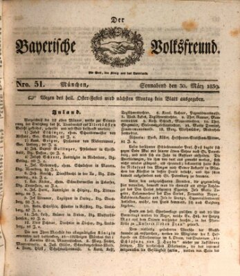 Der bayerische Volksfreund Samstag 30. März 1839